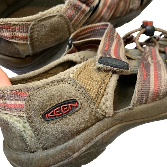 Keen Mens Brown Red Waterproof Sandals Bungee Hiking Shoe Size 5 - Picture 7 of 15